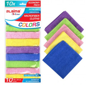 Салфетки из МИКРОФИБРЫ 30х30 см MULTI COLOUR, big pack, КОМПЛЕКТ 10 шт., 180 гм2, LAIMA HOME, 607794 Салфетки из МИКРОФИБРЫ 30х30 см MULTI COLOUR, big pack, КОМПЛЕКТ 10 шт., 180 гм2, LAIMA HOME, 607794